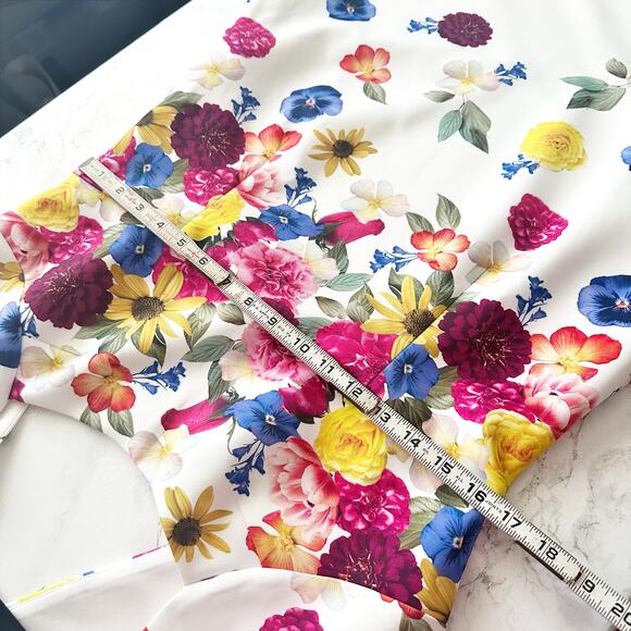 Boston Proper Garden Of Eve Print Square-Neck Scuba Sheath Dress Women’s Size 14 - Picture 15 of 16